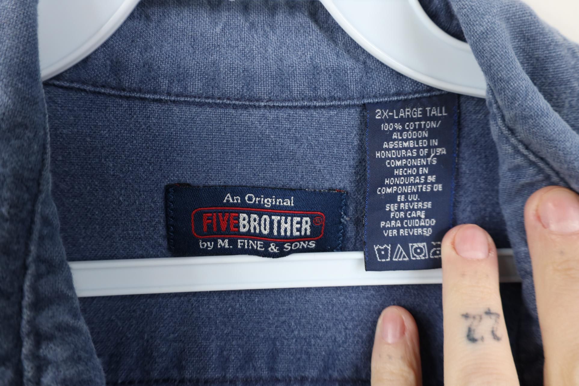 FiveBrother Vintage 90s Five Brother Heavy Chamois Cloth Button Shirt Size US XXL / EU 58 / 5 - 8 Thumbnail