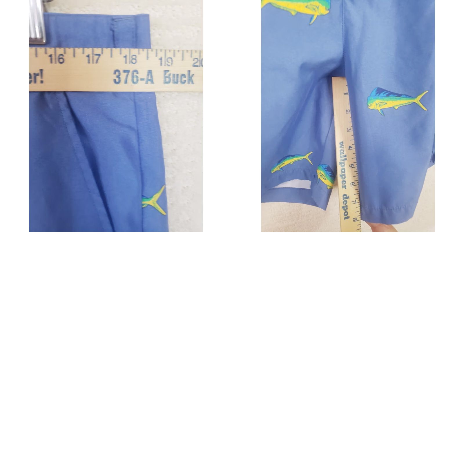 Vintage Bermuda Styles Men’s Blue Chino Shorts Sz 36x8 With Mahi Fish Pattern All Over Size US 36 / EU 52 - 9 Thumbnail