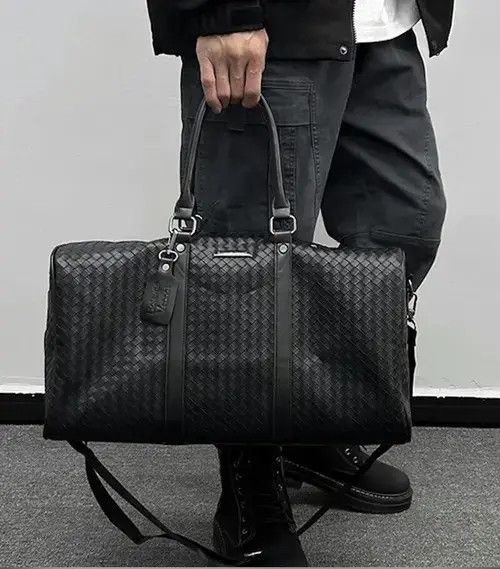 Japanese Brand × Vintage Outdoor retro woven travel duffle bag pu leather Size ONE SIZE - 4 Thumbnail