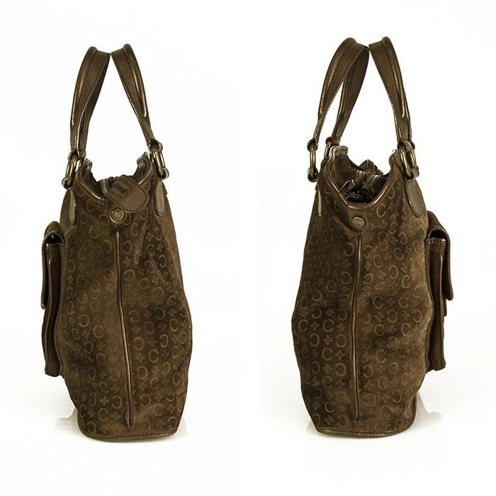 Celine Celine Monogram Brown Suede Handbag Size ONE SIZE - 3 Thumbnail