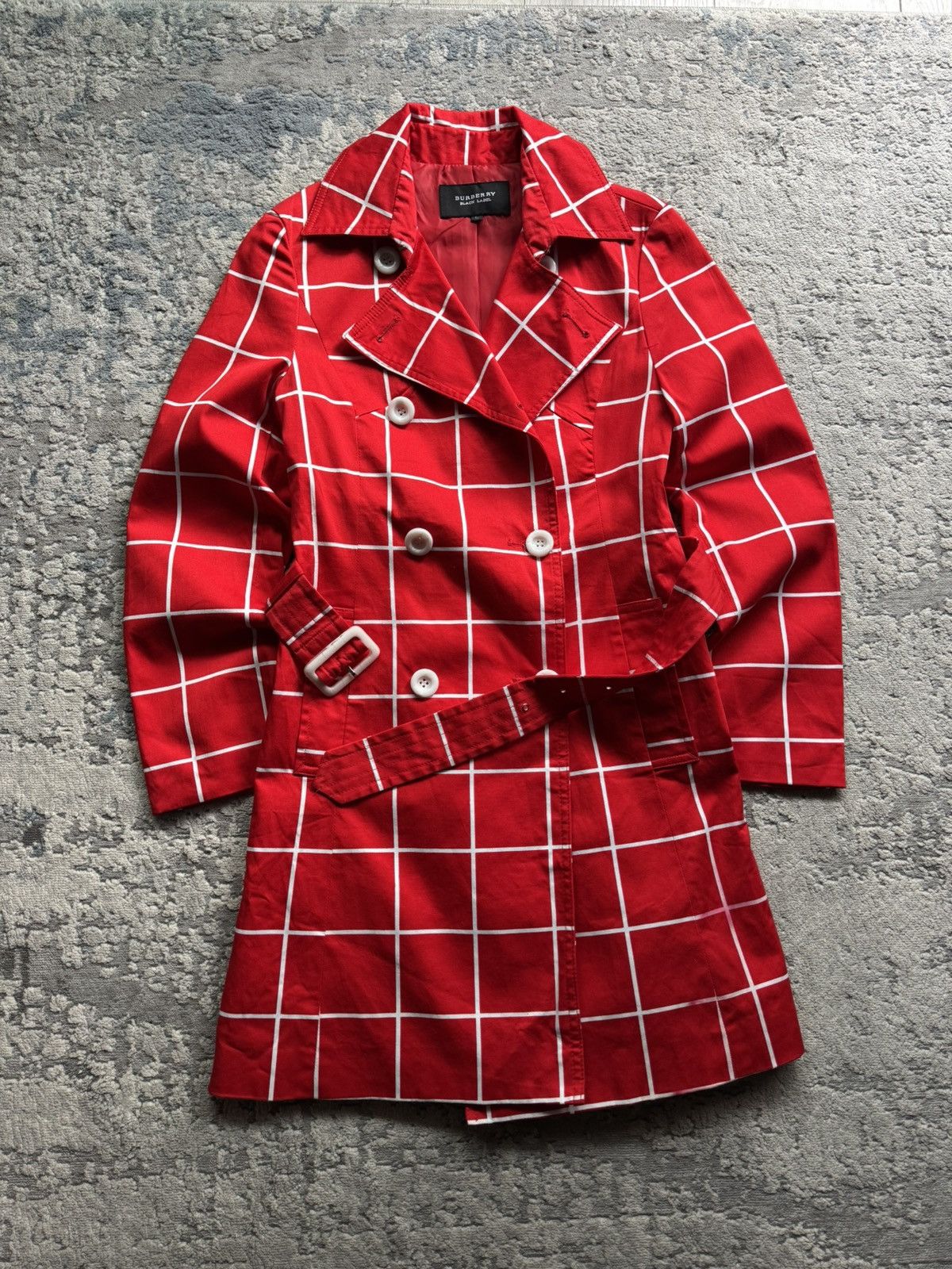 Burberry Burberry Vintage Black Label Checkered Plaid Trench Jacket L Size L / US 10 / IT 46 - 1 Thumbnail