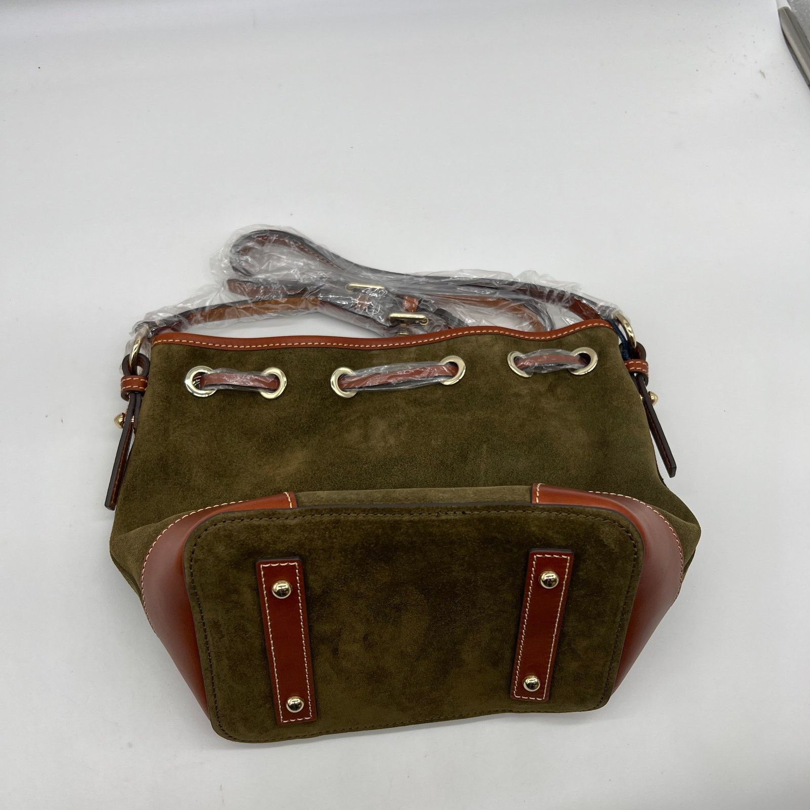 Dooney & Bourke Dooney & Bourke Suede Drawstring Crossbody Olive Size ONE SIZE - 3 Thumbnail