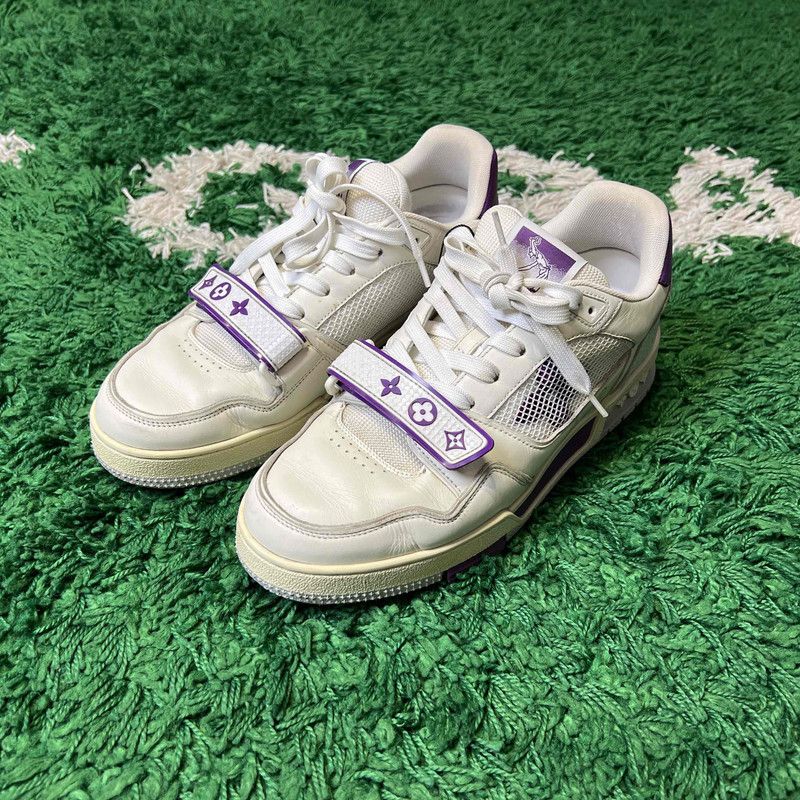 Louis Vuitton Louis Vuitton Trainer Casual Sneakers in White and Purple 0089 Size US 8 / EU 41 - 1 Thumbnail