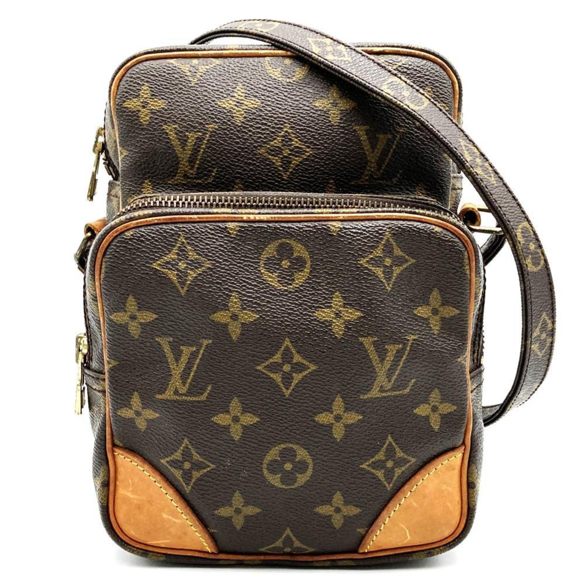 Louis Vuitton M45236 Amazon Shoulder Bag Monogram Canvas Brown Women's Men's