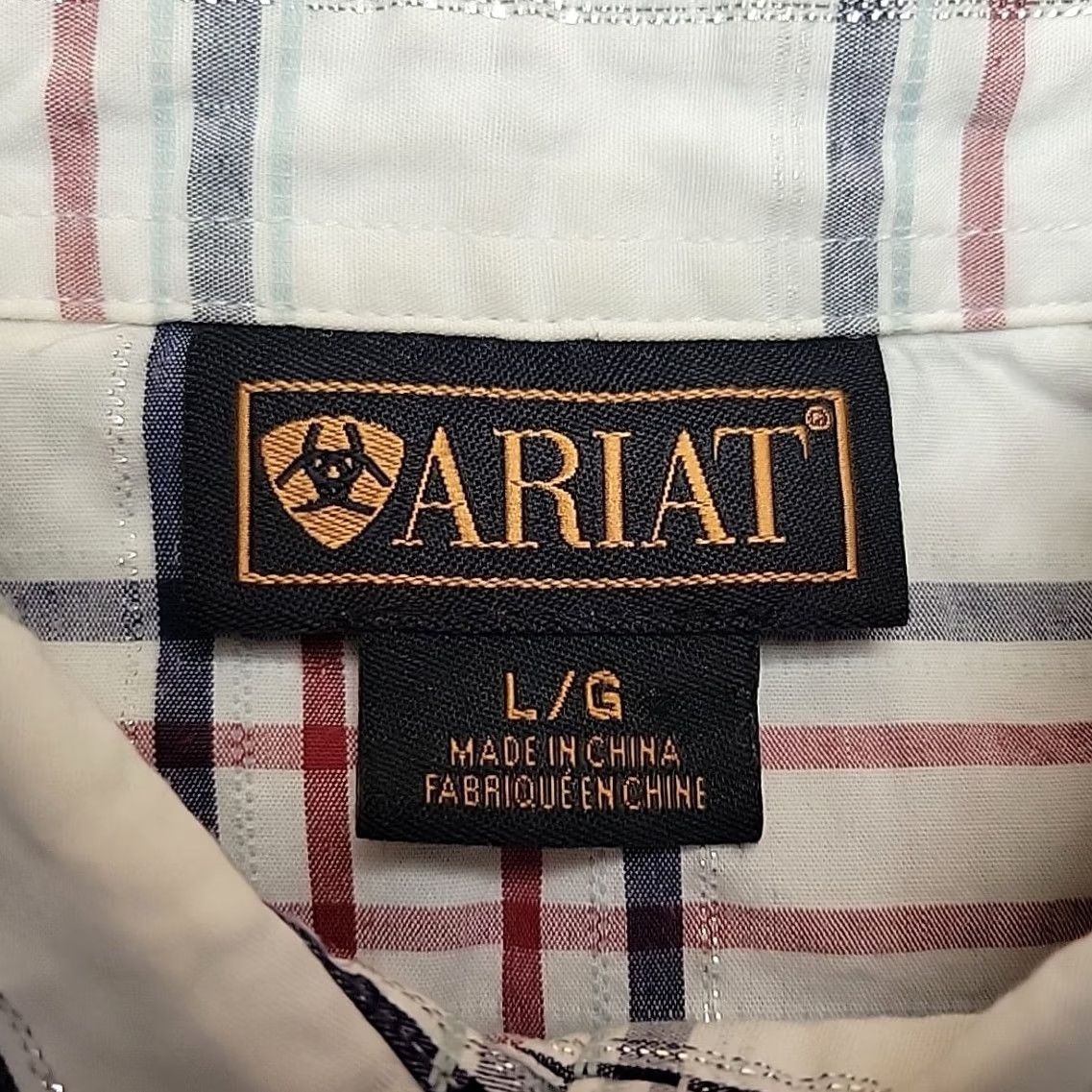 Ariat Ariat Shirt Womens L Patriotic Metalic Plaid Bedazzled Pearl Snap Western Cowboy Shirt Womens L White Plaid Patriotic Rhinestone Snap Menus Mens? Size L / US 10 / IT 46 - 3 Thumbnail