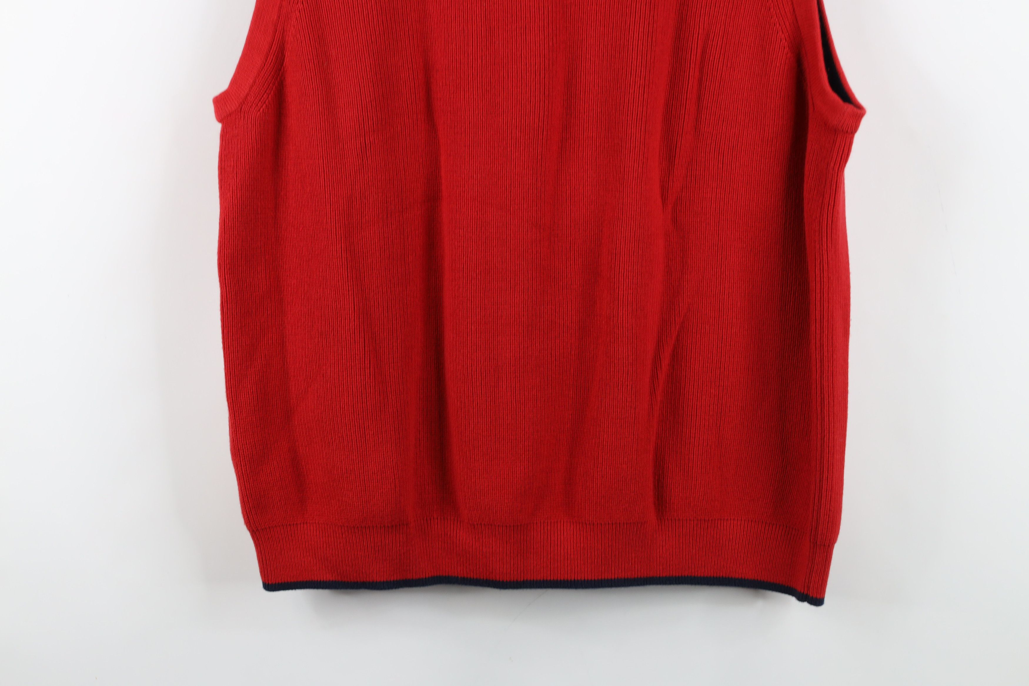 Tommy Hilfiger Vintage 90s Tommy Hilfiger Ribbed Knit V-Neck Sweater Vest Size US XL / EU 56 / 4 - 10 Thumbnail