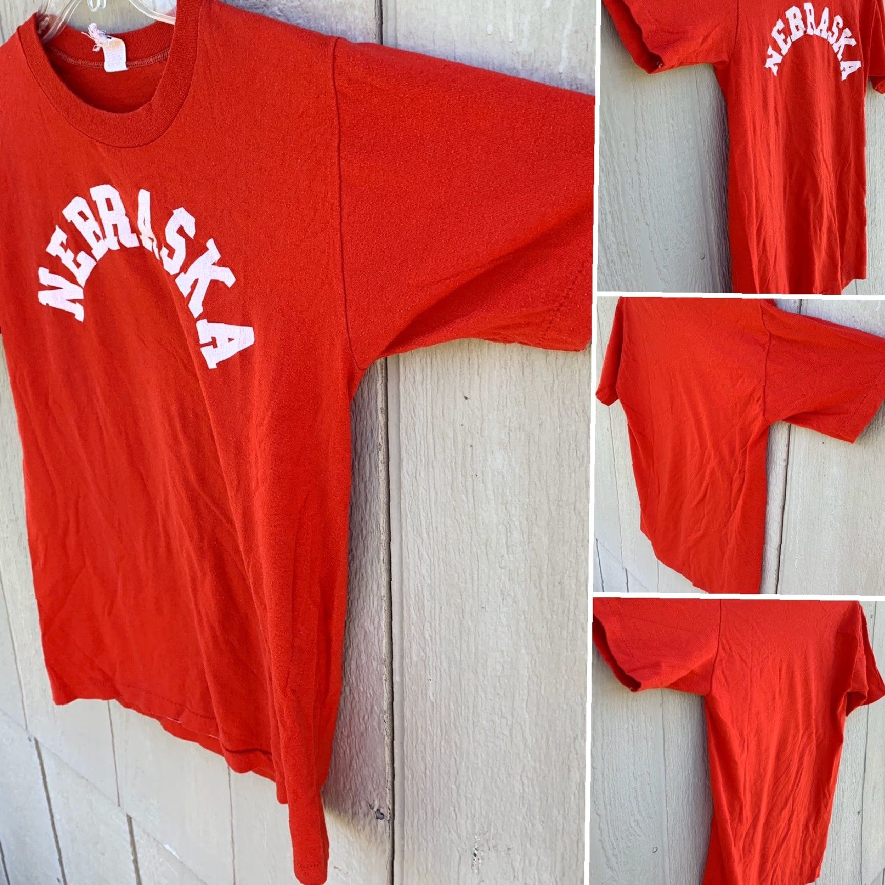 Vintage VINTAGE Nebraska Shirt M 38-40 Made In USA Single Stitch Red Men Graphic Tee 1970s Sportswear/Beach XS-? Size US M / EU 48-50 / 2 - 2 Thumbnail