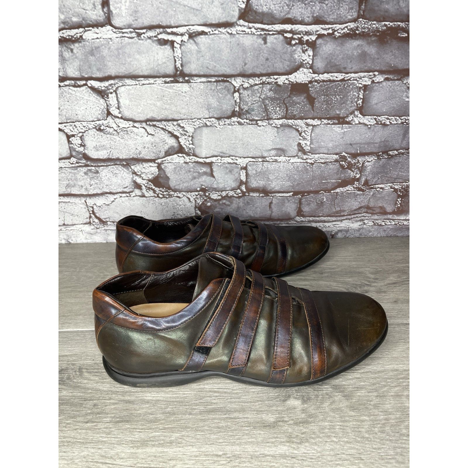 VERRI Bruno Verri Brown Leather Metallic Fashion Shoes Sneakers Me Size US 9 / EU 42 - 19 Thumbnail