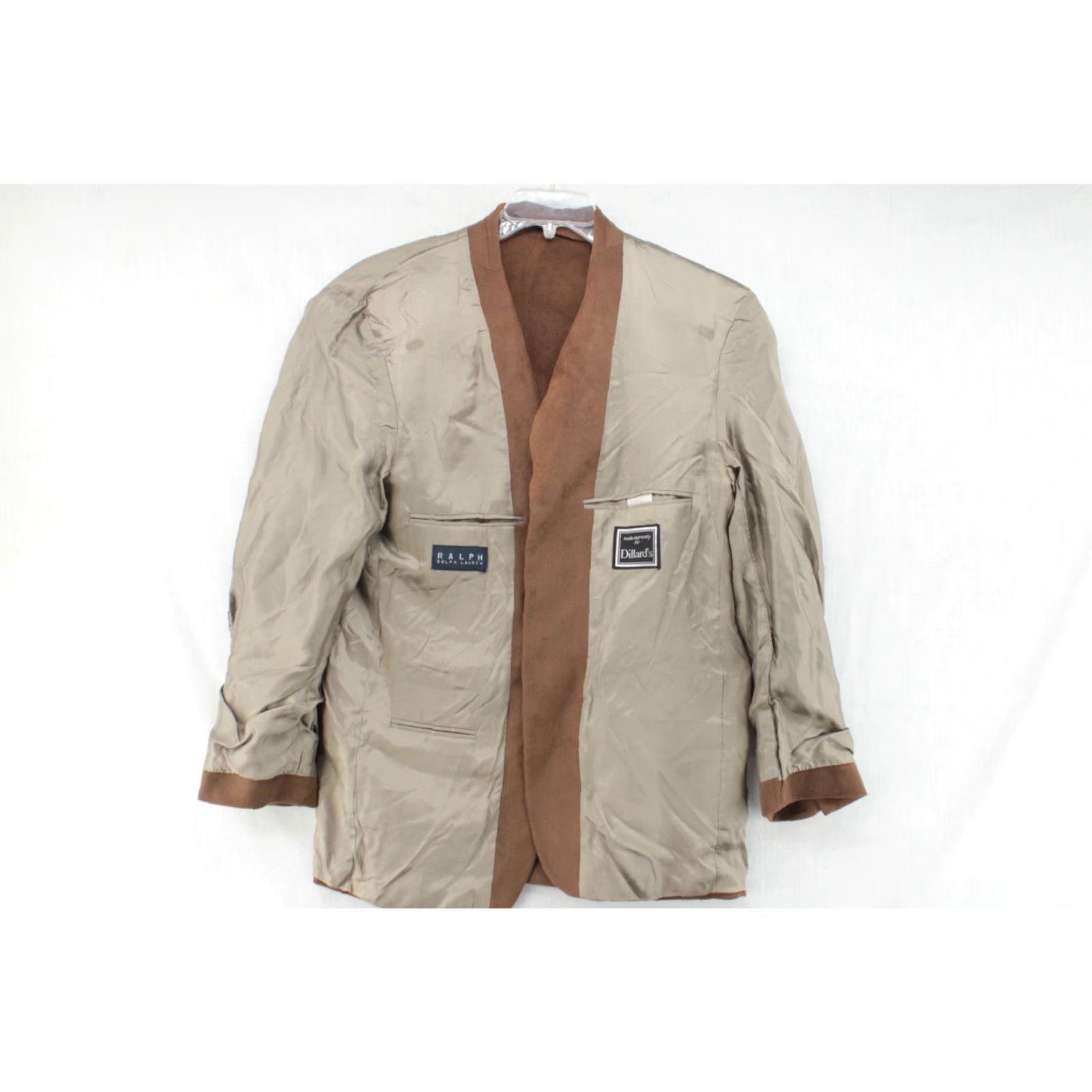 Ralph Lauren Ralph Lauren Blazer Men 40R Sports Coat Jacket Beige Polyester Viscose Four-Button Notch Notch Lapel Dry Clean Only Vintage No Size 40R - 5 Thumbnail