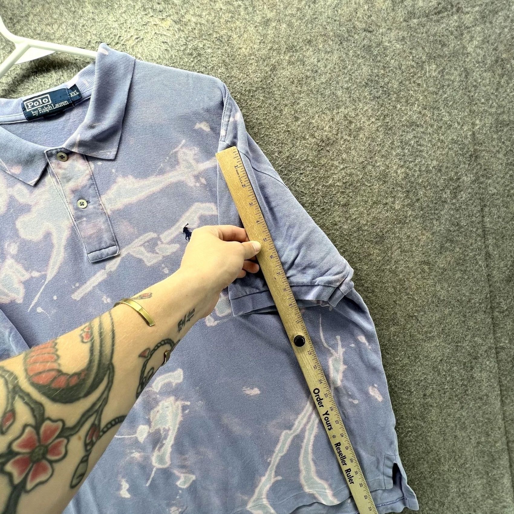 Polo Ralph Lauren Polo by Ralph Lauren Polo Shirt Mens 2XL Purple Bleach Dye Tie Dye Short Sleeve Size US XXL / EU 58 / 5 - 4 Thumbnail