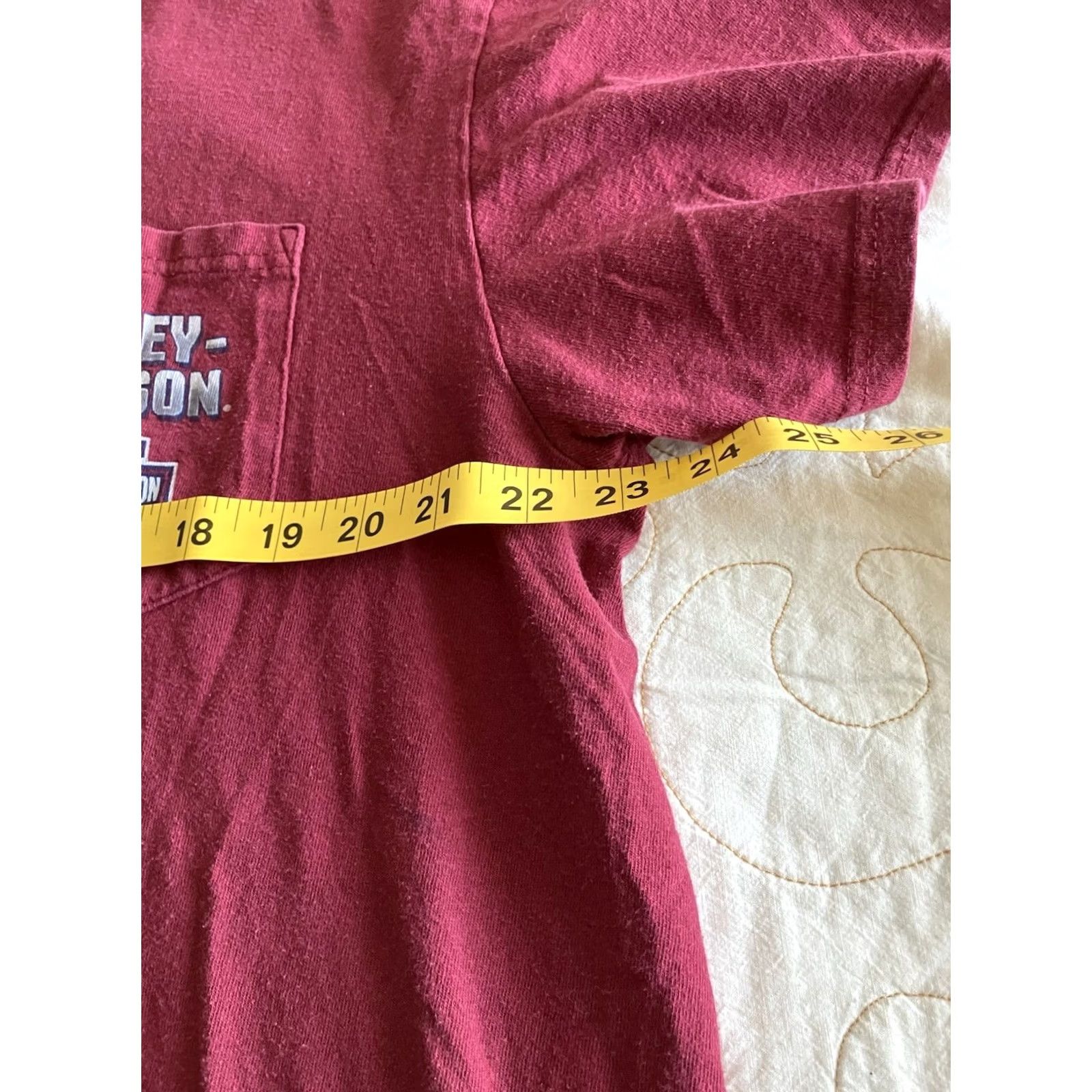 Harley Davidson Harley Davidson T Shirt Mens XL Pocket Tee Charlotte NC Maroon Red Size US XL / EU 56 / 4 - 4 Thumbnail