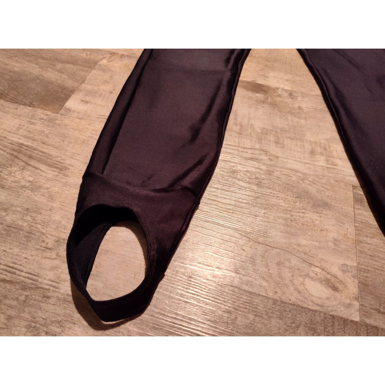 Vintage VINTAGE L.L. Bean 90s Fleece-Lined Black Stirrup Pants Women's Size M Skinny Active Wear USA Made Size 32" / US 10 / IT 46 - 3 Thumbnail