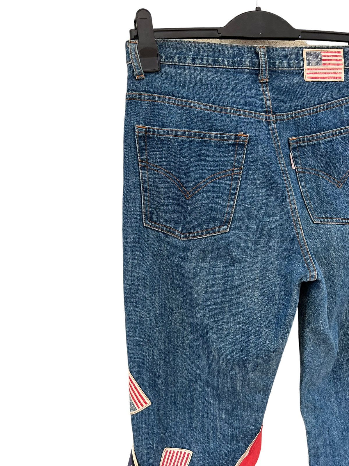 Vintage Kaneko Isao Japan USA Flag Patches Denim Jeans