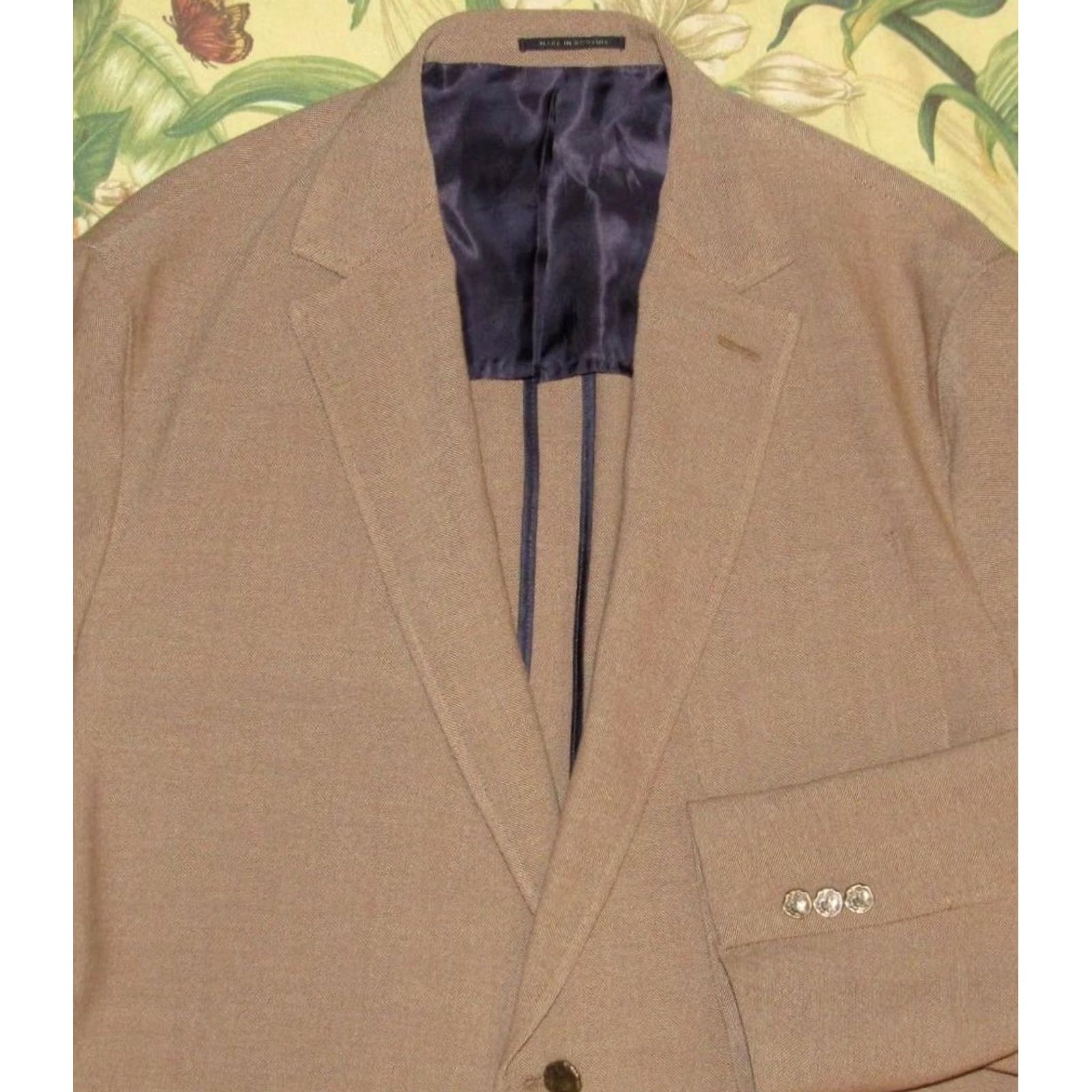 Sid Mashburn SID MASHBURN Ghost Rider Blazer Tan Hopsack Wool Blazer Sport Coat Jacket US 50R Mens Blazer Tan Wool 50R US Ghost Rider Size 50R - 2 Thumbnail