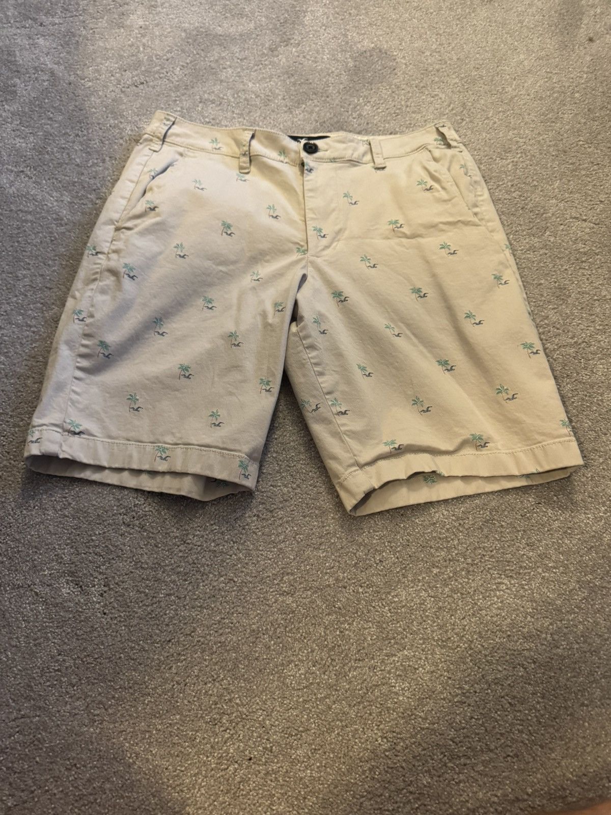 Hollister Palm Tree Khaki Shorts Size US 32 / EU 48 - 1 Thumbnail