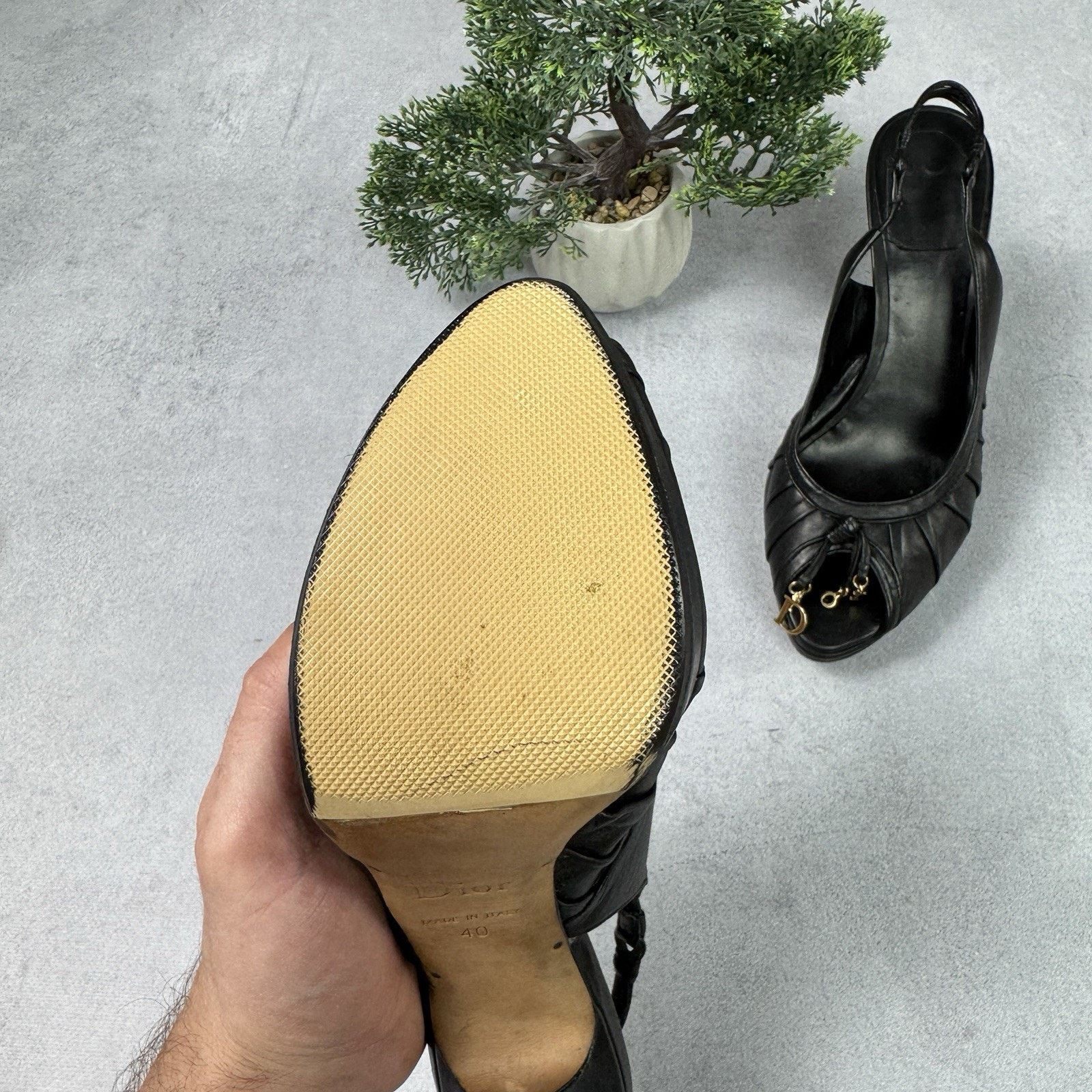 Dior Vintage Christian Dior Heels Black Size 40 Us 10 Metallic Size US 10 / IT 40 - 14 Thumbnail