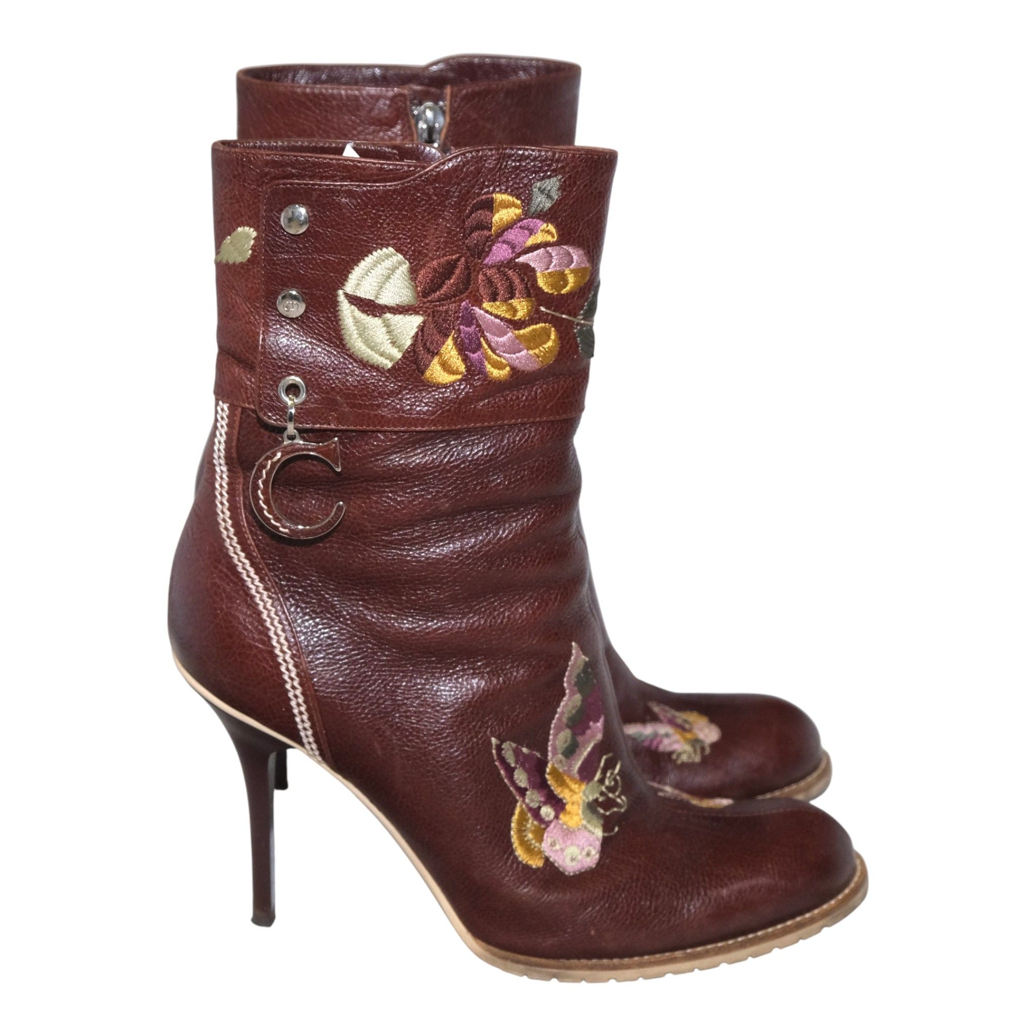Dior Embroidered Stiletto Boots Size US 9 / IT 39 - 4 Thumbnail