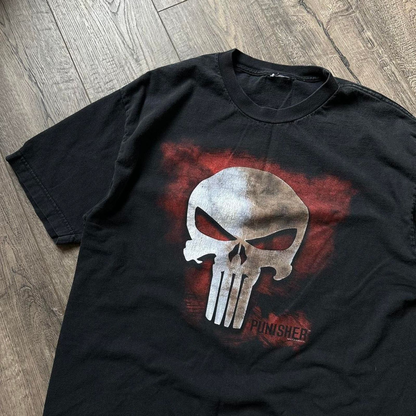 Marvel Comics × Vintage Vintage 00s Faded Thrashed Punisher Marvel Skull Graphic Tee Size US L / EU 52-54 / 3 - 2 Thumbnail