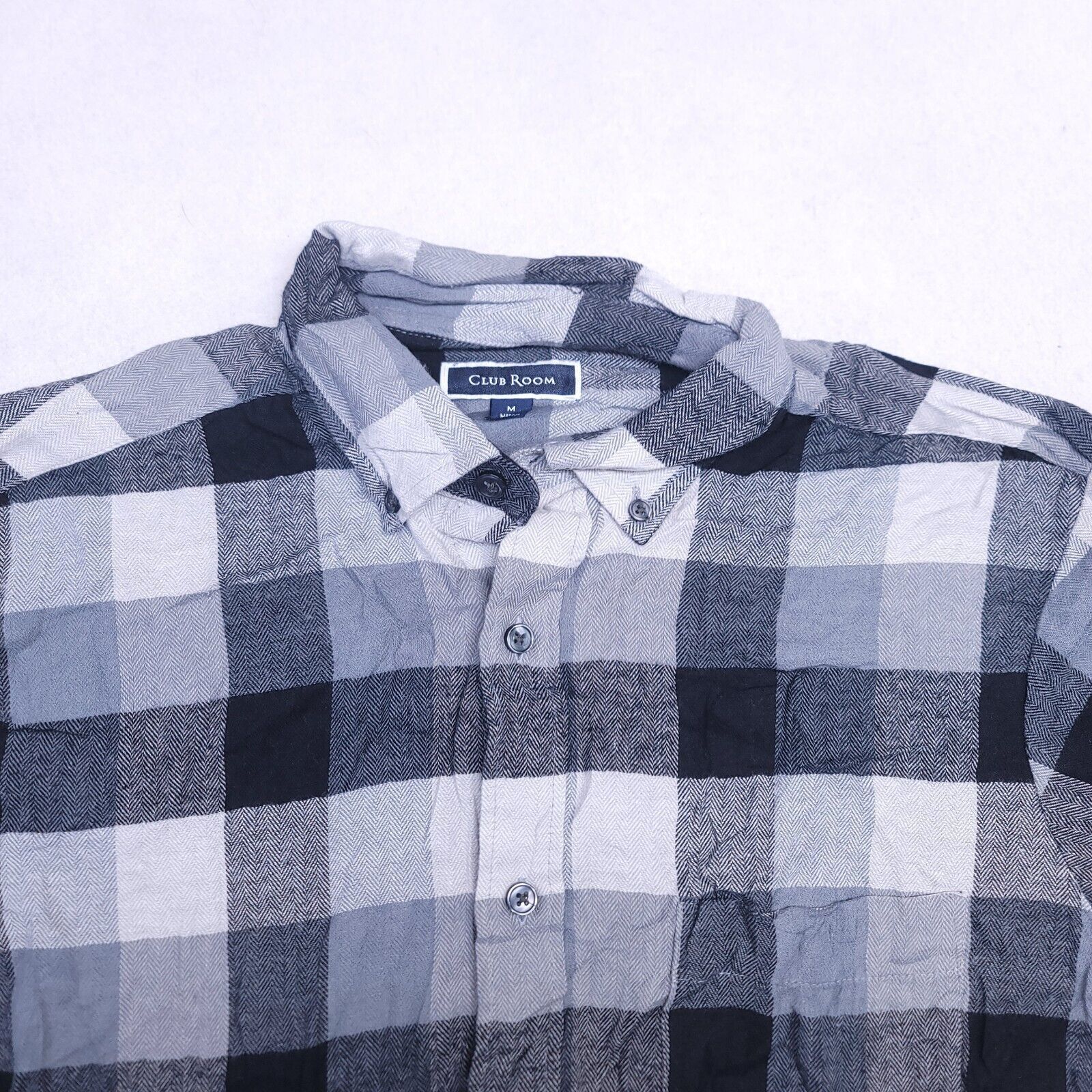 Club Room Club Room GIngham Flannel Shirt Mens Size M Gray Black Size US M / EU 48-50 / 2 - 1 Thumbnail