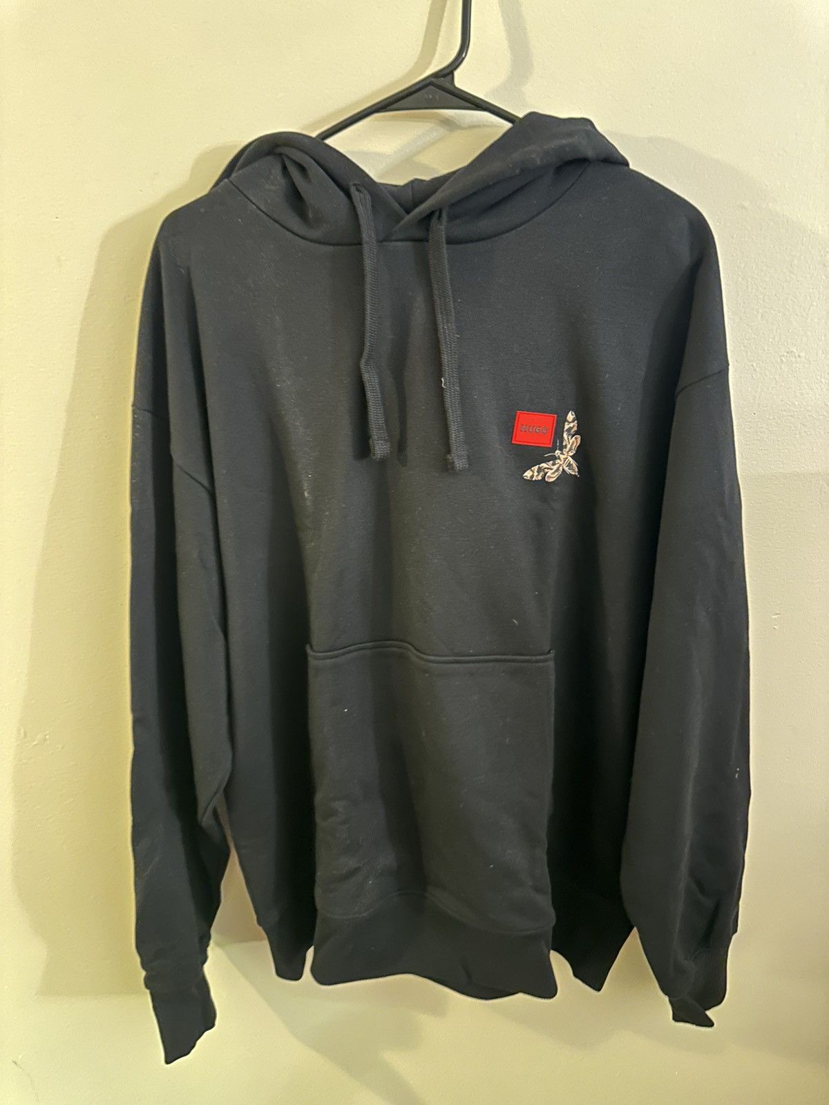 Hugo HUGO BLACK HOODIE WITH MOTH DESIGN Size US L / EU 52-54 / 3 - 1 Thumbnail