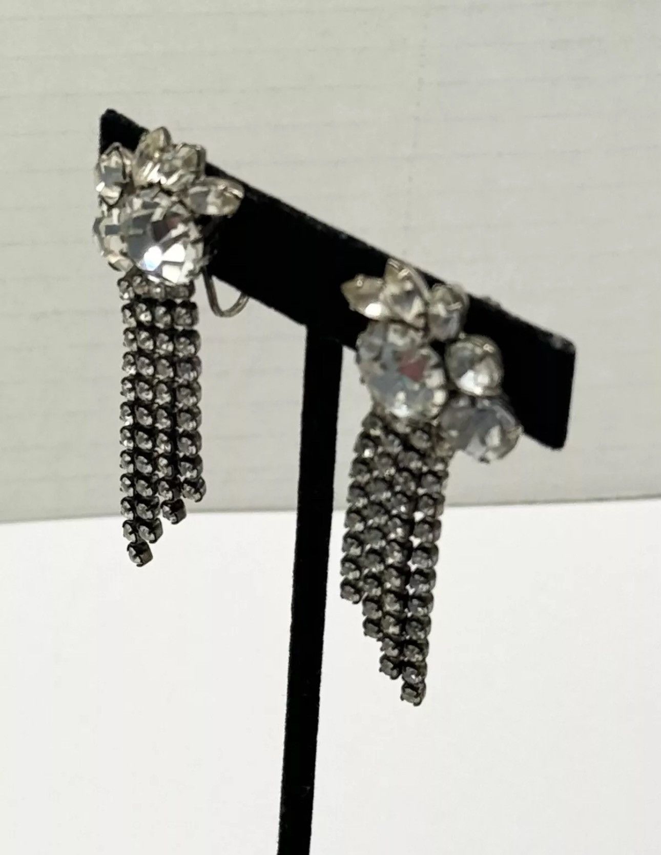 Vintage Vintage rhinestone dangle earrings Size ONE SIZE - 4 Thumbnail