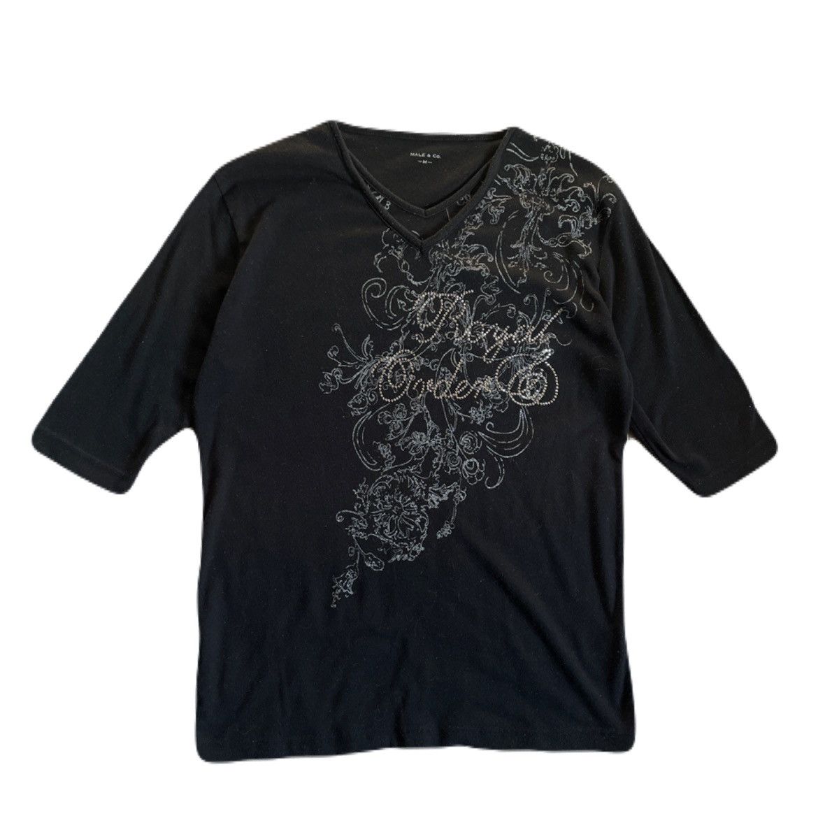 If Six Was Nine 2000s Japanese archive Vkei Glitter Floral 3/4 Sleeve Tee Size US S / EU 44-46 / 1 - 2 Thumbnail