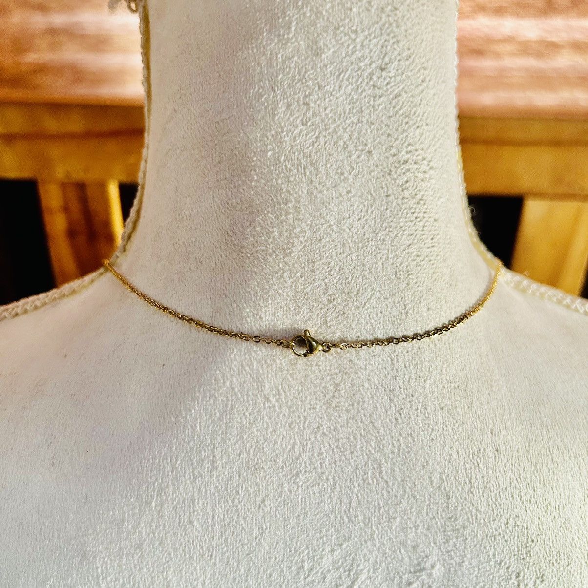 Handmade Handcrafted triple row bar green chalcedony stone necklace Size ONE SIZE - 6 Thumbnail
