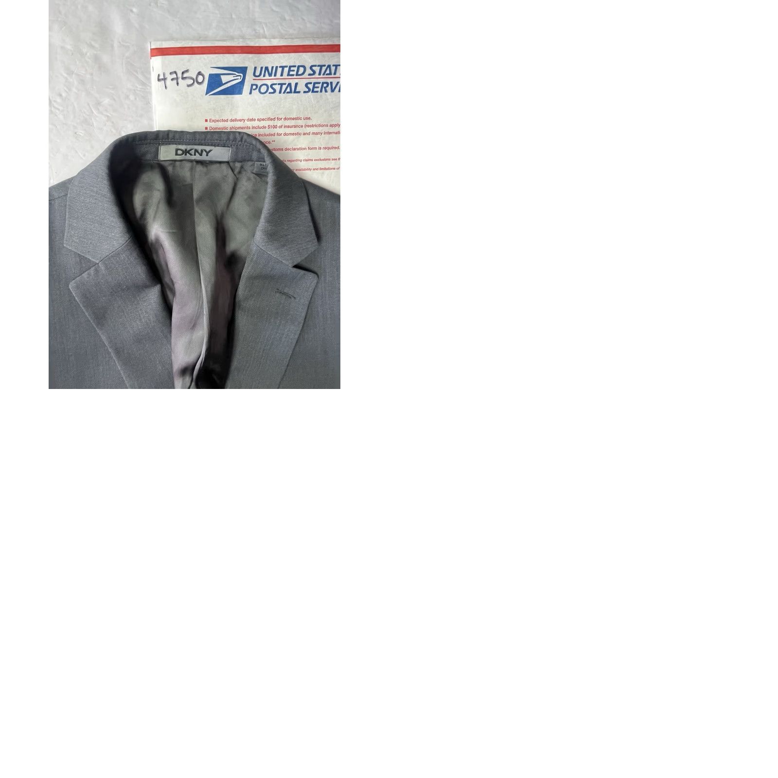 DKNY DKNY mens charcoal gray sport coat jacket blazer 42L Wool Blend Two-Button Notch Lapel Regular Fit Casual Business Party/Cocktail Wedding Mens Size 42R - 9 Thumbnail