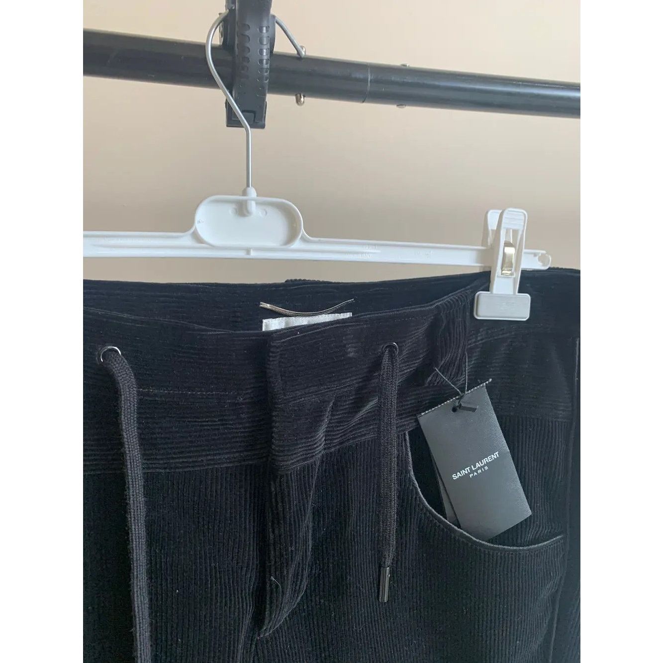 Saint Laurent Paris o1rshd1 Corduroy Drawstring Pants in Black Size US 32 / EU 48 - 6 Thumbnail