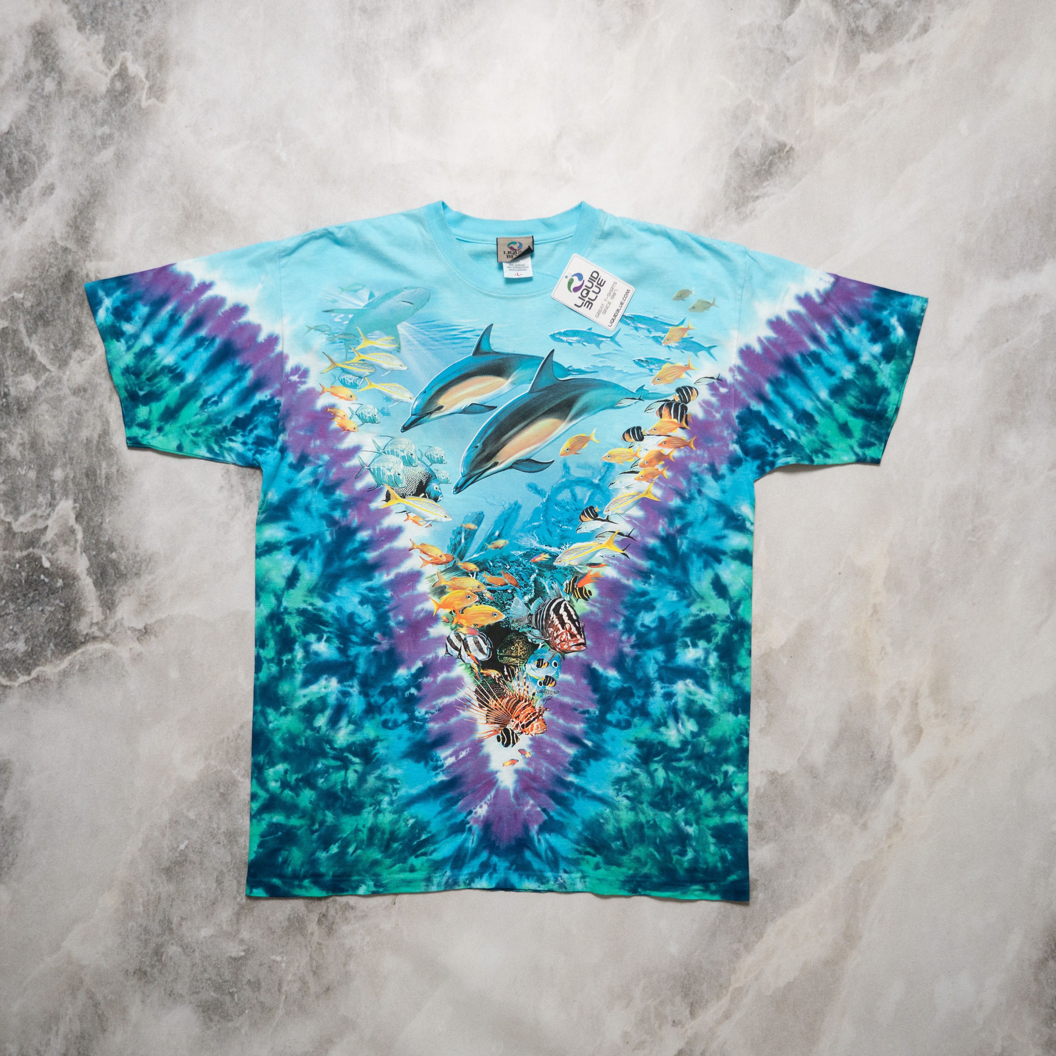 Liquid Blue × Vintage Vintage Liquid Blue Oceanic Wildlife Deadstock T-Shirt L Size US L / EU 52-54 / 3 - 1 Thumbnail