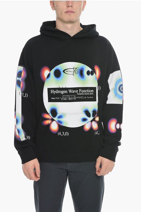 image of Msftsrep Gradient Effect Printed Hoodie in Black, Men's (Size 2XL)