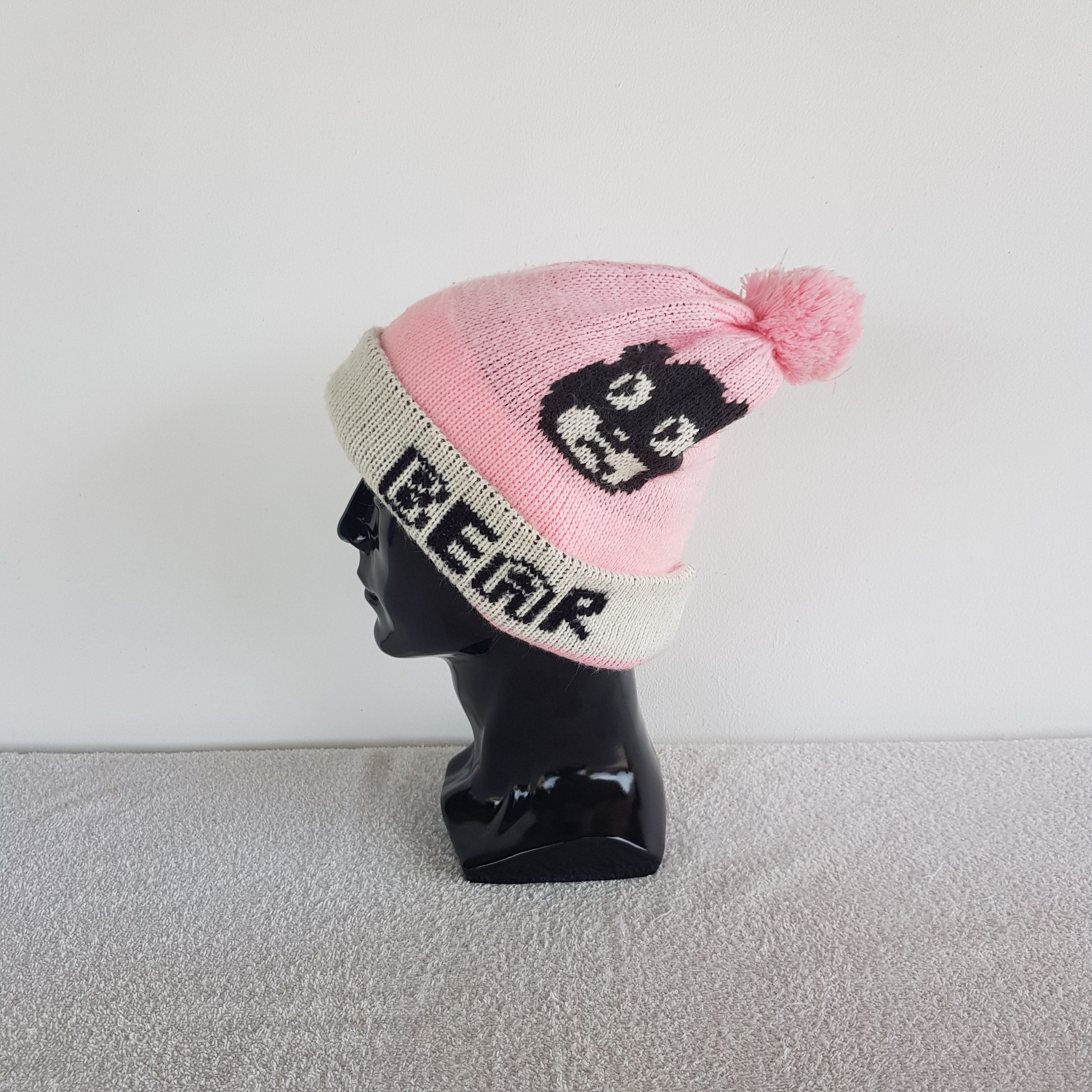 Japanese Brand Vintage Bear Funny Beanie Fair Isle Knit Snow Caps Hats. Size ONE SIZE - 5 Thumbnail
