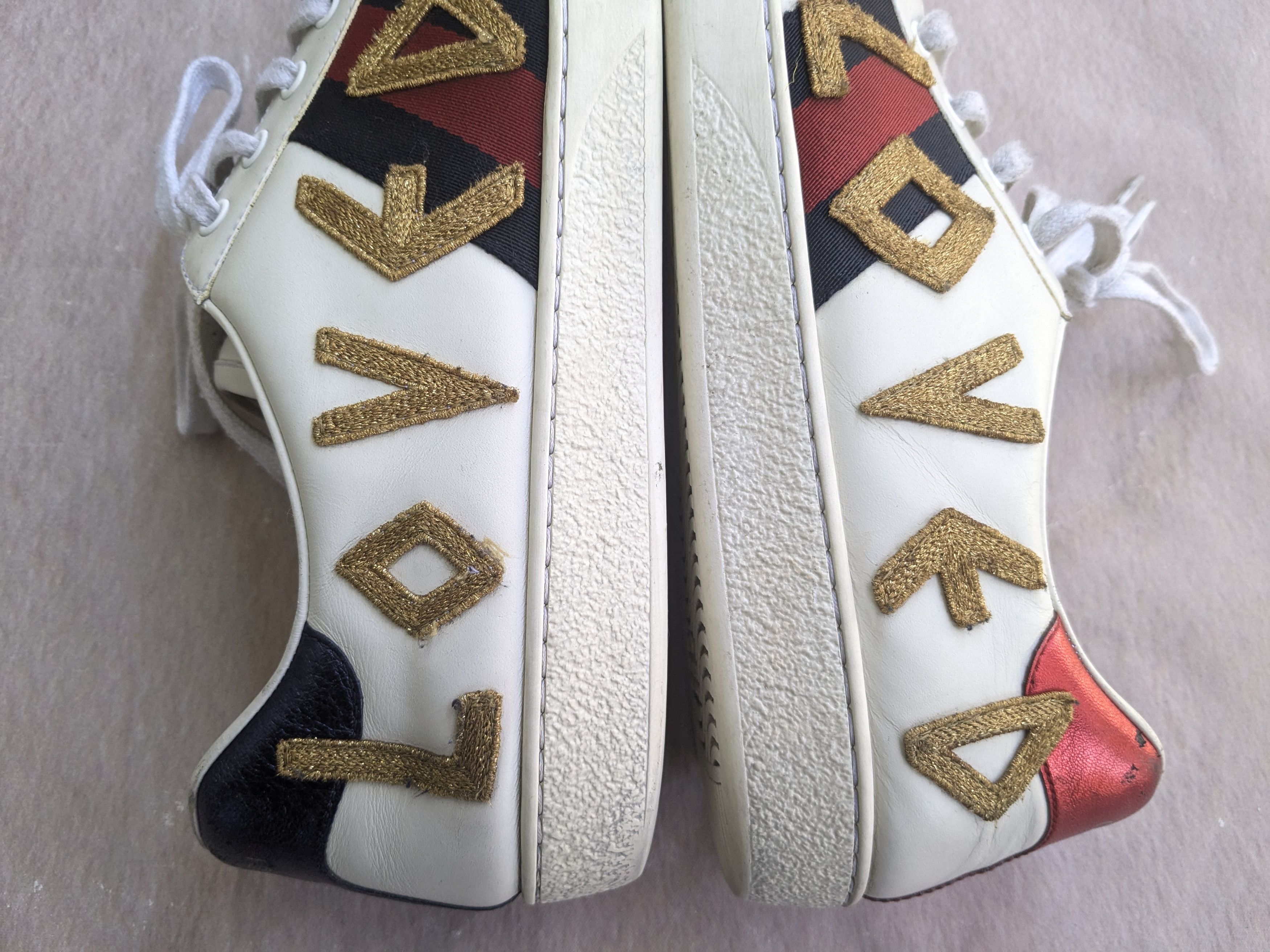 Gucci Gucci Ace Sneakers White Leather Loved 12.5 Low Tops Size US 12.5 / EU 45-46 - 12 Thumbnail