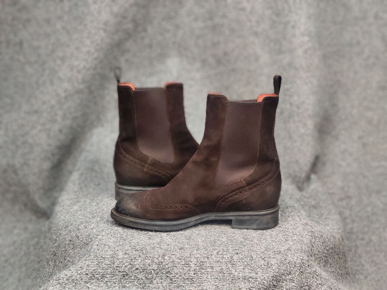 Santoni Santoni Design Premium Suede Brown Chelsea Boots Size US 7 / EU 40 - 14 Thumbnail