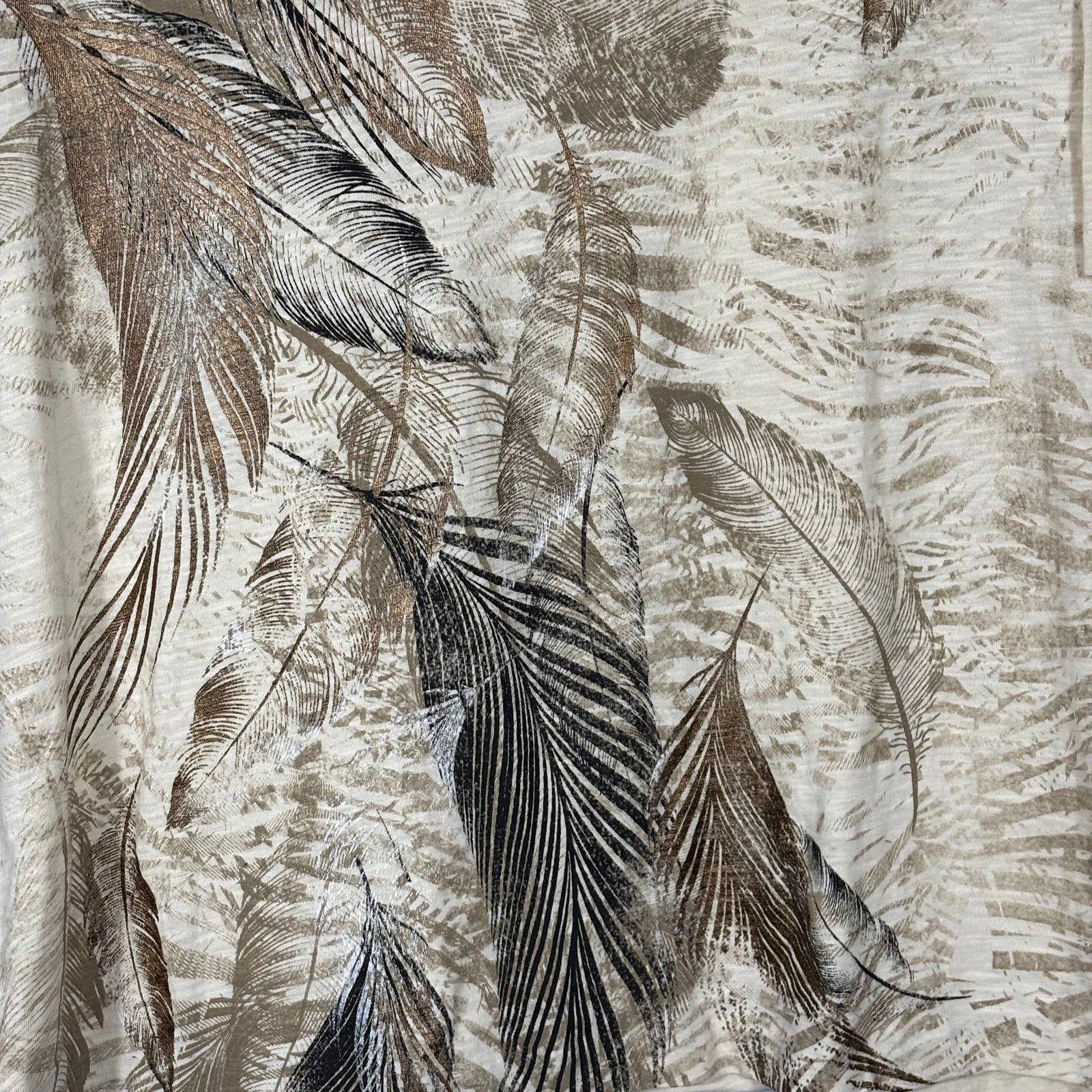 Other Catherine's Feather Print Top - Size 1X (18/20) Size XL / US 12-14 / IT 48-50 - 3 Thumbnail