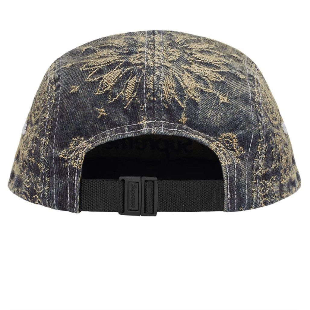 Supreme Supreme Bandana Jacquard Denim Camp Cap Blue | Grailed 