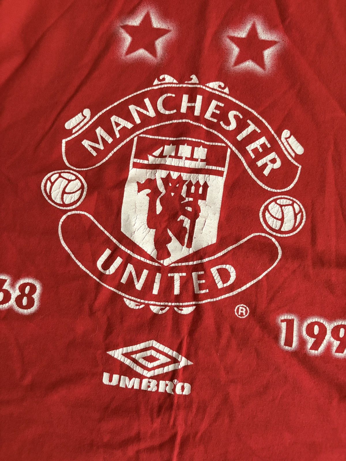 Umbro Vintage 1999 Umbro Manchester United Champions Of Europe Tee Size US M / EU 48-50 / 2 - 3 Thumbnail