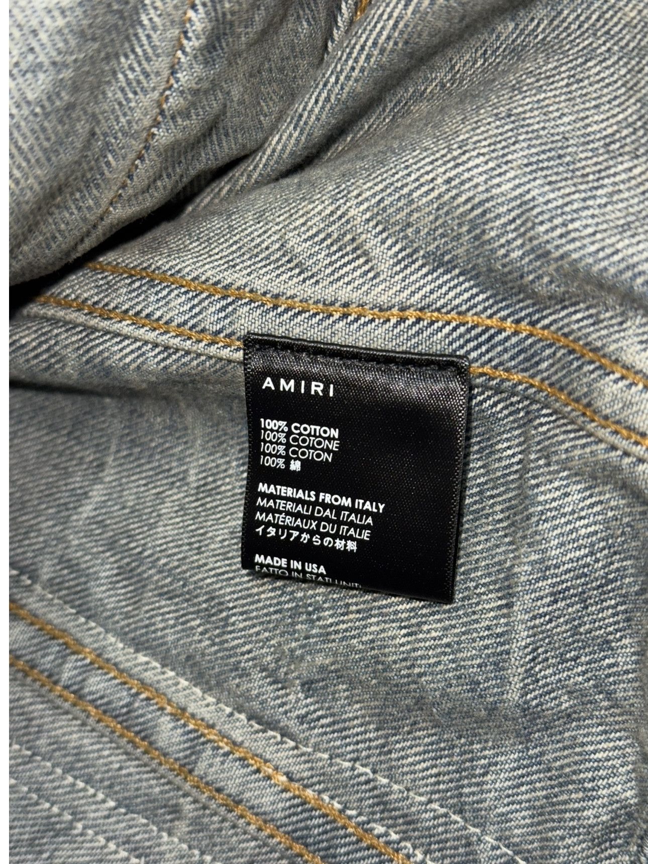 Amiri Blue Vintage Denim Roping Slim-Fit Trucker Jacket Size XL Size US XL / EU 56 / 4 - 10 Thumbnail