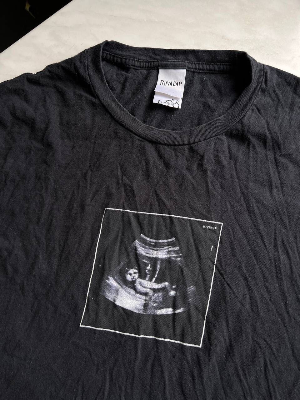 RIPNDIP RIPNDIP CAT Skateboarding T shirt Black Embryo Logo Y2K Size US L / EU 52-54 / 3 - 2 Thumbnail