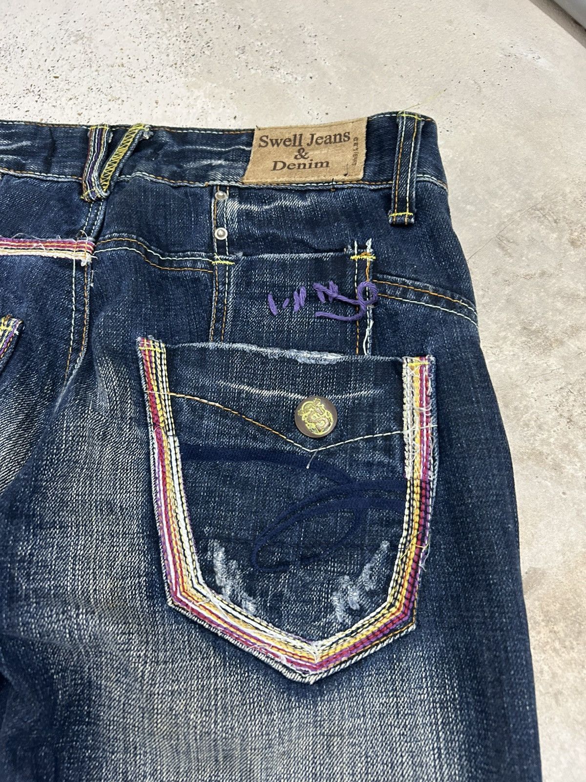If Six Was Nine Super Flare Swell N Denim Japan Mud Washed Whisker Low Rise Size US 31 - 19 Thumbnail