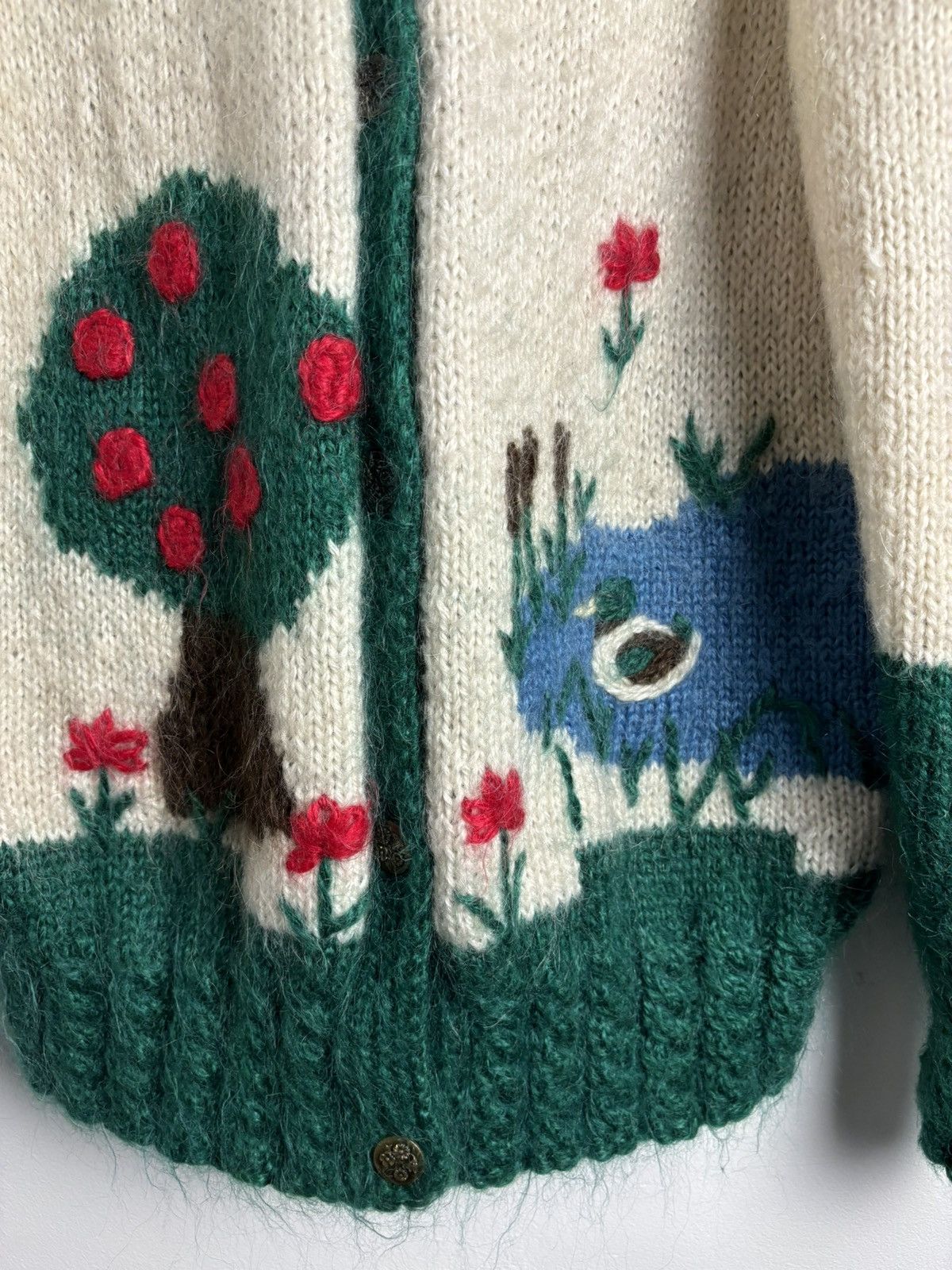Handmade Vintage Mohair Pond Life Knitted Cardigan Size ONE SIZE - 19 Thumbnail