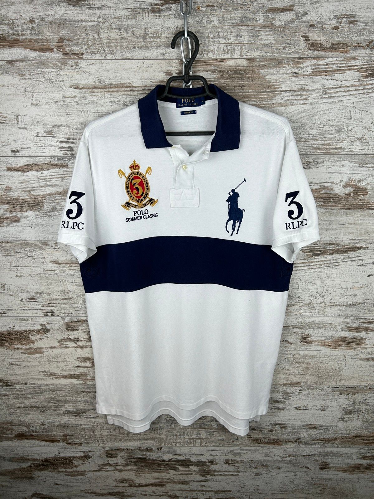 Pre-owned Polo Ralph Lauren X Vintage Mens Vintage Polo Ralph Laurent Polos Prl T-shirt Tee Luxury In White/navy