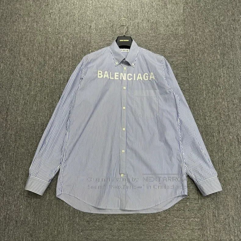 Balenciaga Balenciaga Embroidered Letter Striped Shirt Size XXS / US 00 / IT 34 - 1 Thumbnail