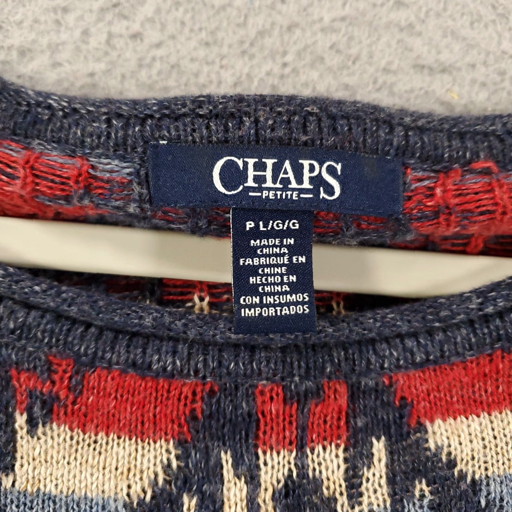 Chaps Chaps Sweater Geometric Pullover Womens Petite Large Multicolor Aztec Western Knit Boat Neck Long Sleeve Casual Travel Pullover Women PL Boys? Size L / US 10 / IT 46 - 3 Thumbnail