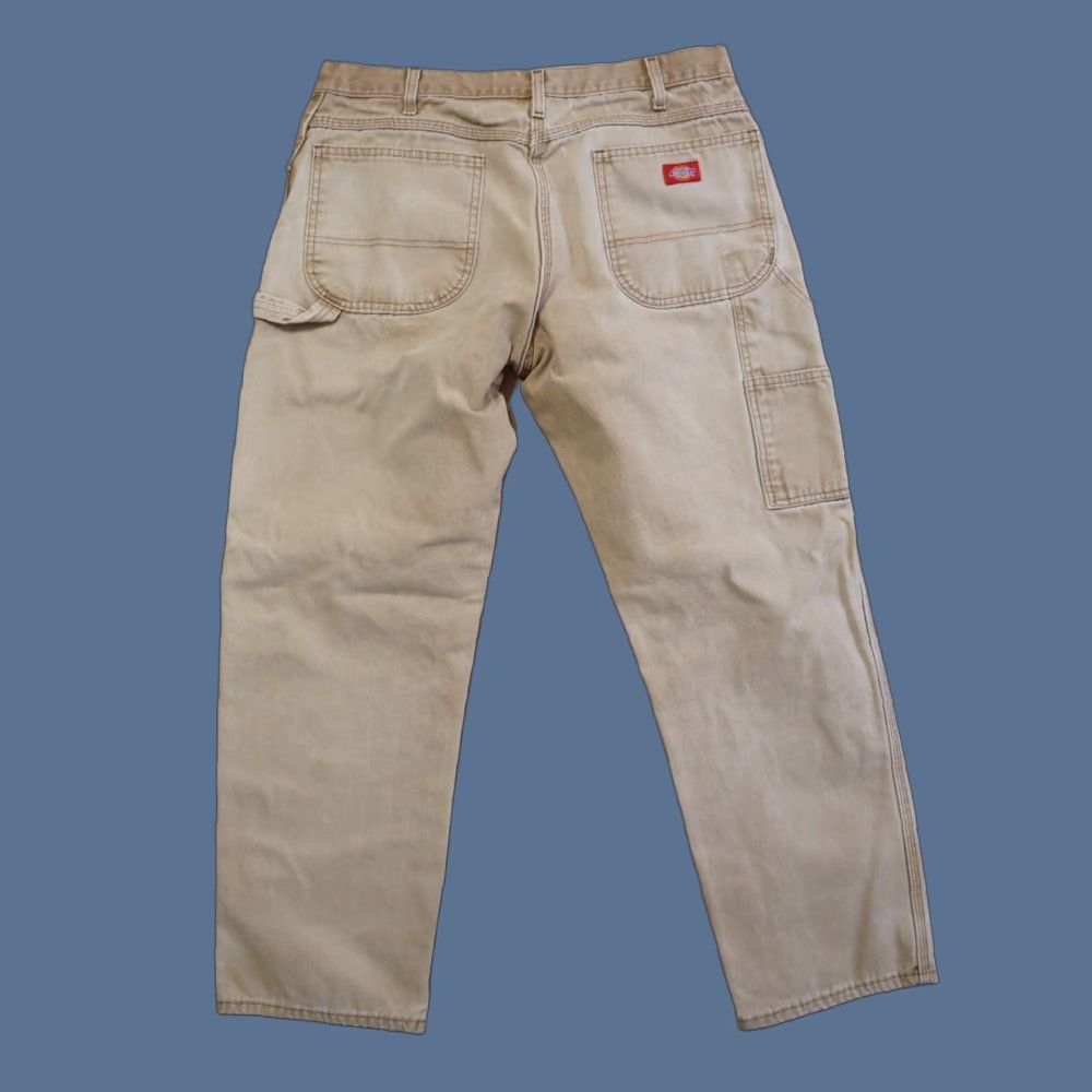VINTAGE Dickies Canvas Pant 36 x 32 Sun Faded Distress Workwear Carpenter Straight Leg Brown Cotton Canvas Mens Pants 36x32 Hip Hop Grunge 90s