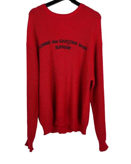 Supreme Supreme CDG Knit Crewneck Sweater FW18 Red | Grailed