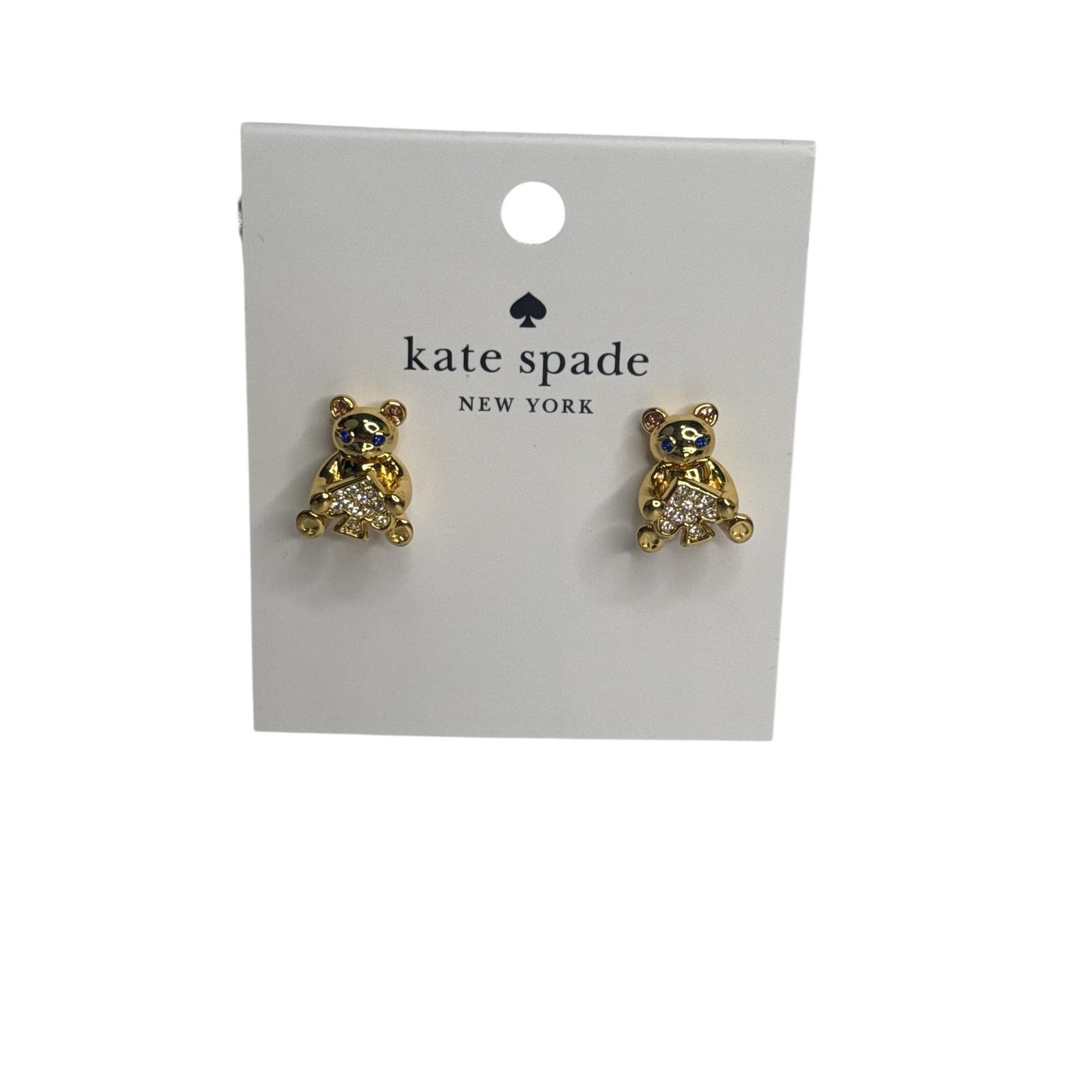 Kate Spade Kate Spade Oh What Fun Spade Teddy Bear Studs earrings Size ONE SIZE - 1 Thumbnail