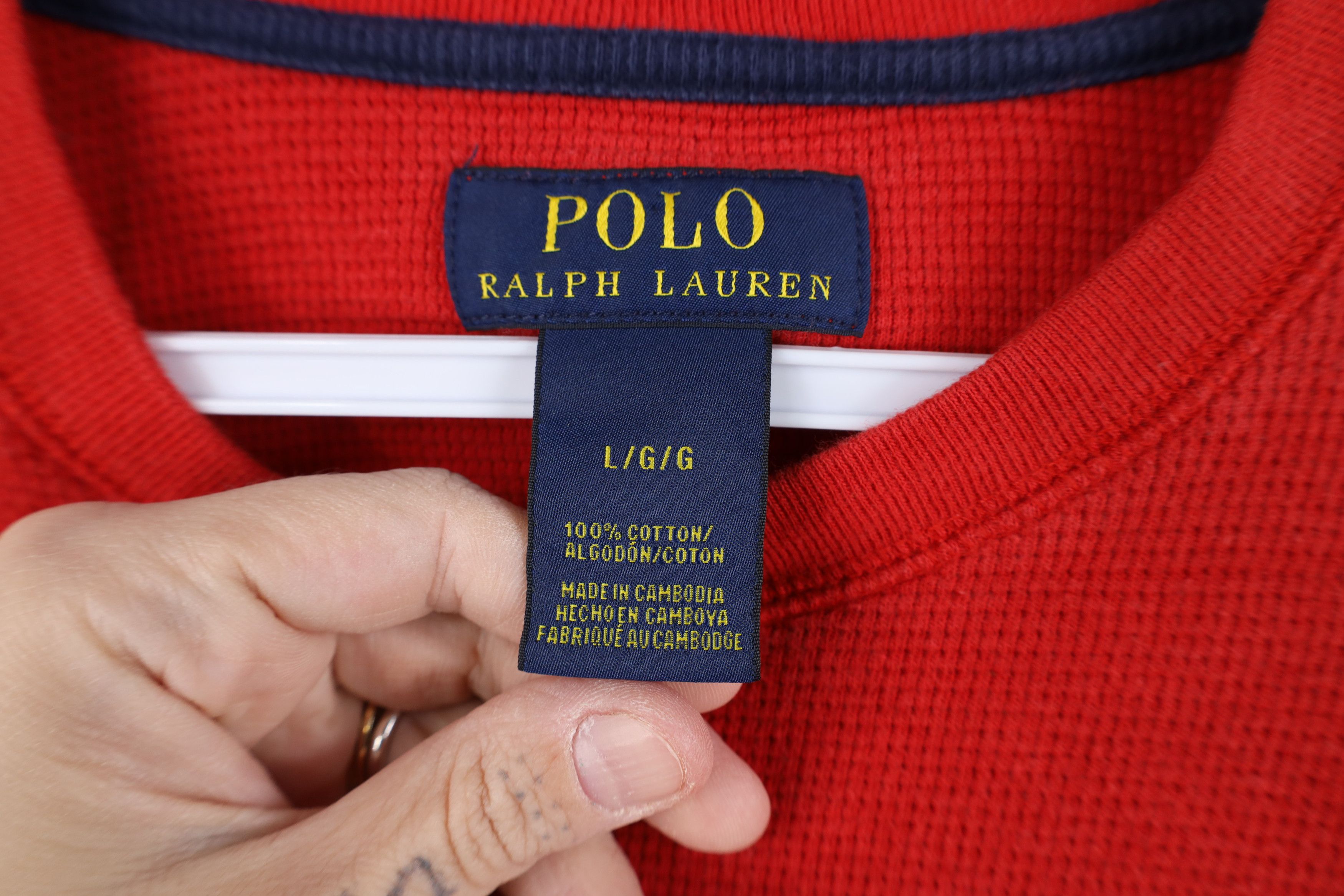 Ralph Lauren Vintage Ralph Lauren Thermal Waffle Knit Long Sleeve T-Shirt Size US L / EU 52-54 / 3 - 8 Thumbnail