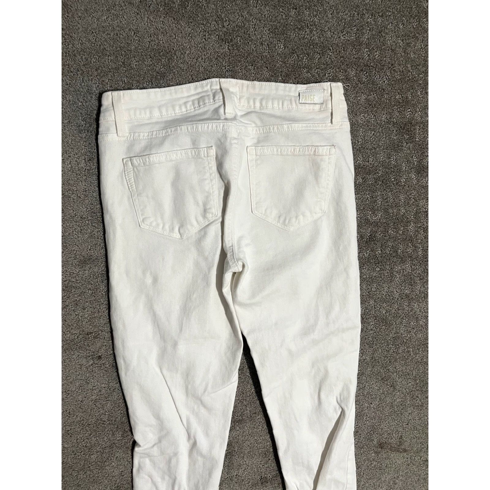 Paige PAIGE Verdugo Crop Jeans White 28 Women's Cotton Blend Denim Cropped Low Rise 25 In Inseam Regular Size 28 Size 28" / US 6 / IT 42 - 2 Thumbnail