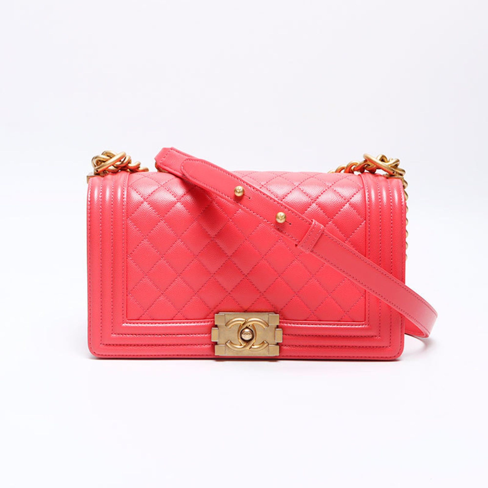 Chanel CHANEL Boy Chanel Caviar Shoulder Bag, Pink, WS14076 Size ONE SIZE - 1 Thumbnail